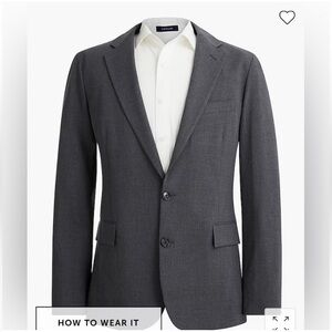 $398 J Crew Thompson Blazer Mens 48S Chore Blazer Jacket Gray Melange Stretch